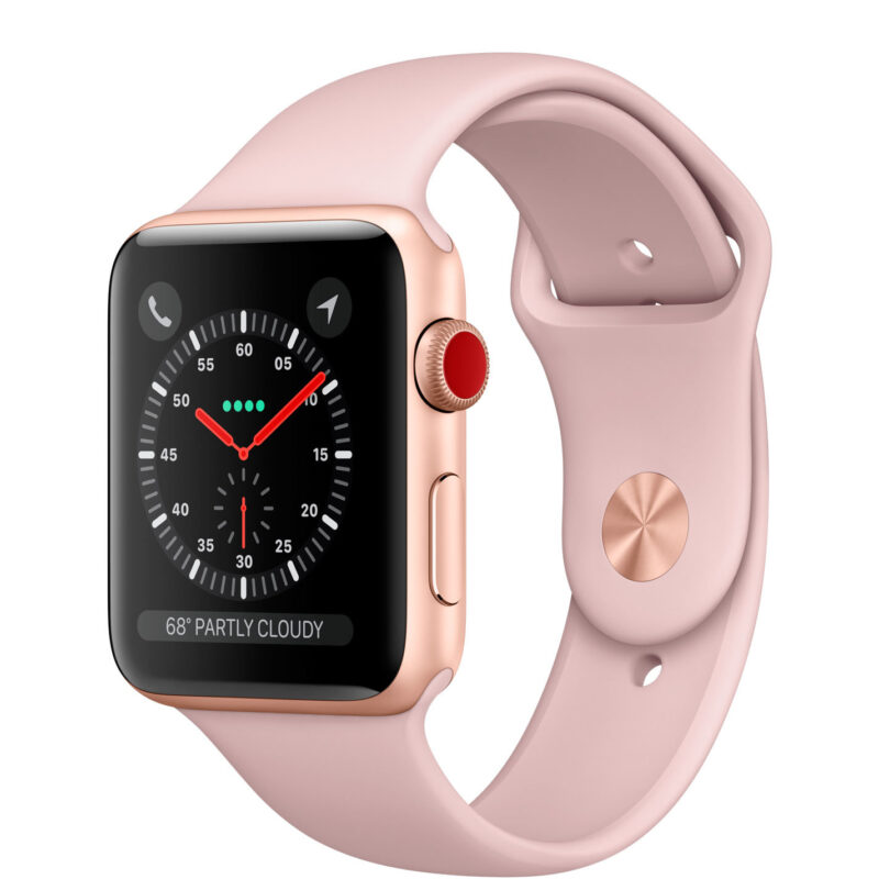 Apple Watch Series 3 GPS + LTE MQJQ2 38mm Gold Aluminum Case with Pink Sand Sport Band