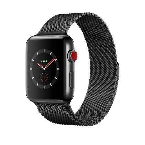 Apple Watch Series 3 GPS + LTE MR1H2 38mm Space Black Stainless Steel Case with Space Black Milanese Loop