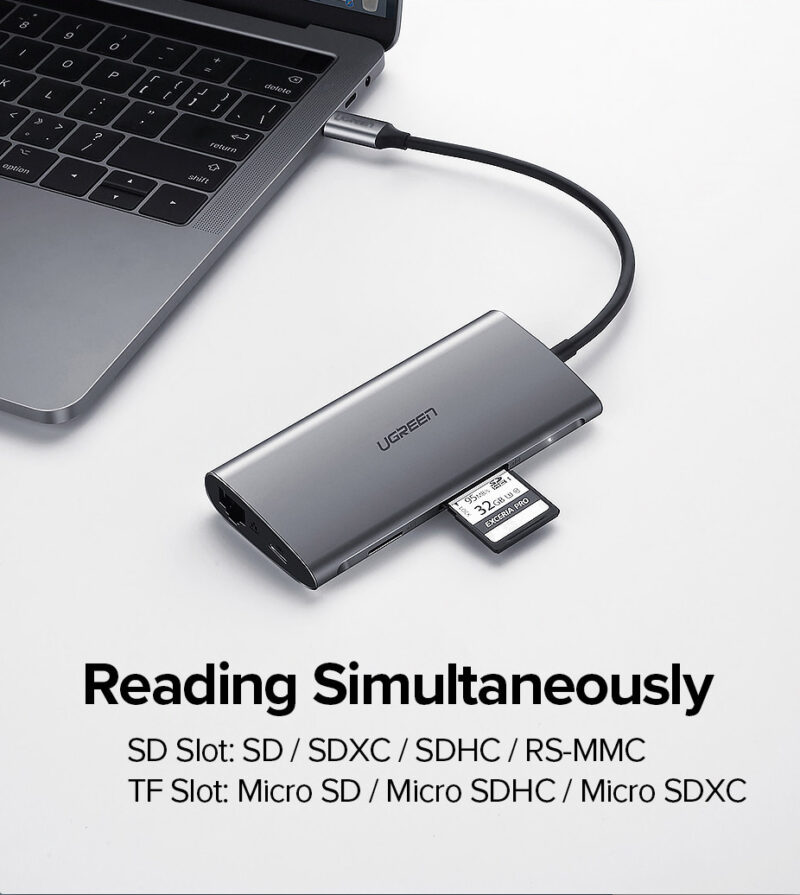 Переходник Ugreen 8-in-1 USB-C Hub Dock Station