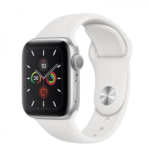 Apple Watch Series 5 40mm Silver Aluminum Case with White Sport Band MWV62 Apple Watch Series 5 40mm Silver Aluminum Case with White Sport Band MWV62