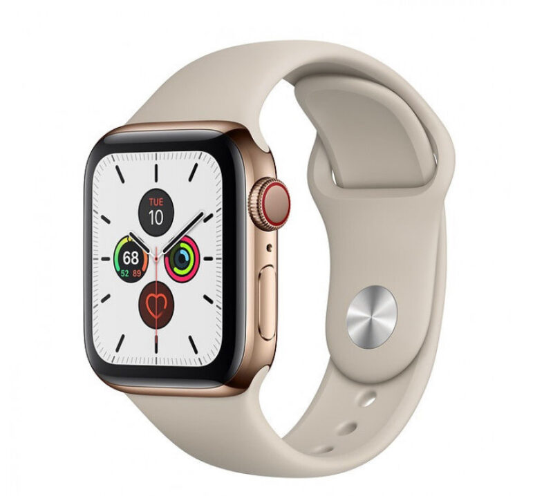 Apple Watch Series 5 44mm LTE Gold Stainless Steel with Stone Sport Band MWW52