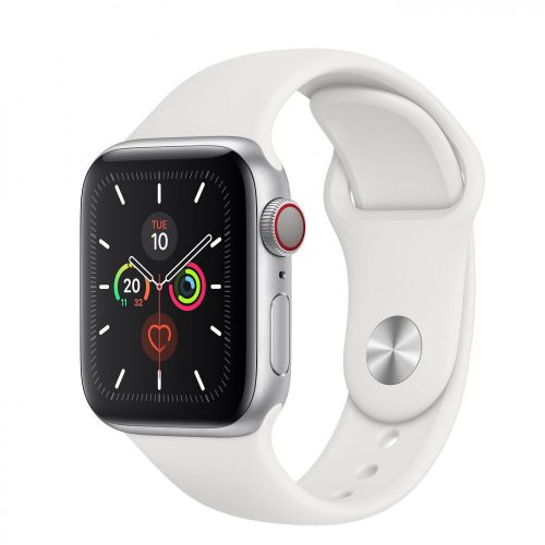 Apple Watch Series 5 40mm LTE Silver Aluminum Case with White Sport Band  MWX12 (MWWN2)
