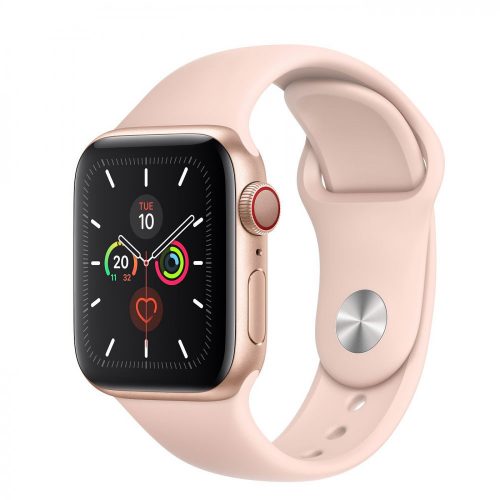 Apple Watch Series 5 40mm LTE Gold Aluminum Case with Pink Sand Sport Band MWX22