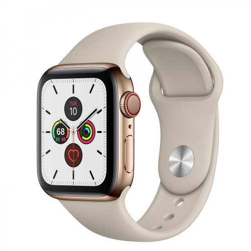 Apple Watch Series 5 40mm LTE Gold Stainless Steel with Stone Sport Band MWX62
