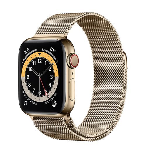 Apple Watch Series 6 GPS+ LTE (M02X3) 40mm Gold Stainless Steel Case with Gold Milanese Loop