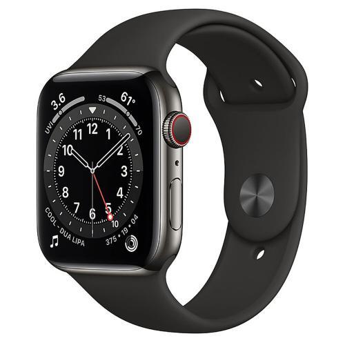 Apple Watch Series 6 GPS+ LTE (M07Q3) 44mm Graphite Stainless Steel Case with Black Sport Band