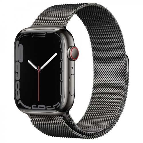 Apple Watch Series 7 GPS + LTE (MKJJ3) 45mm Graphite Stainless Steel Case with Graphite Milanese Loop