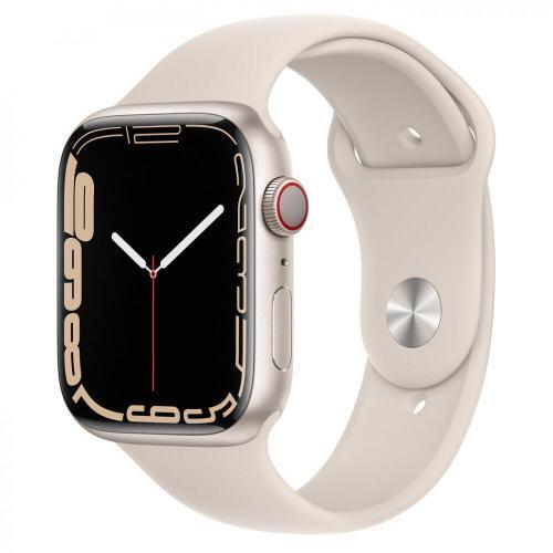 Apple Watch Series 7 GPS + LTE (MKJQ3) 45mm Starlight Aluminum Case With Starlight Sport Band