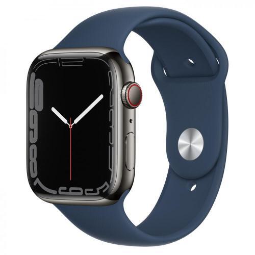 Apple Watch Series 7 GPS + LTE (MKL23) 45mm Graphite Stainless Steel with Abyss Blue Sport Band Apple Watch Series 7 GPS + LTE (MKL23) 45mm Graphite Stainless Steel with Abyss Blue Sport Band